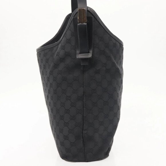 GUCCI GG Canvas Shoulder Bag Black Silver 106242 Auth 144224 - Picture 6 of 16